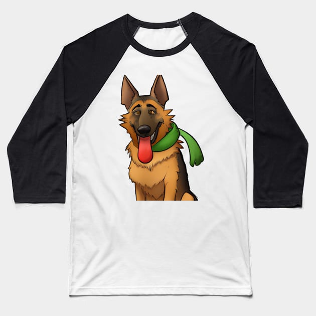 Cute German Shepherd Drawing Baseball T-Shirt by Play Zoo